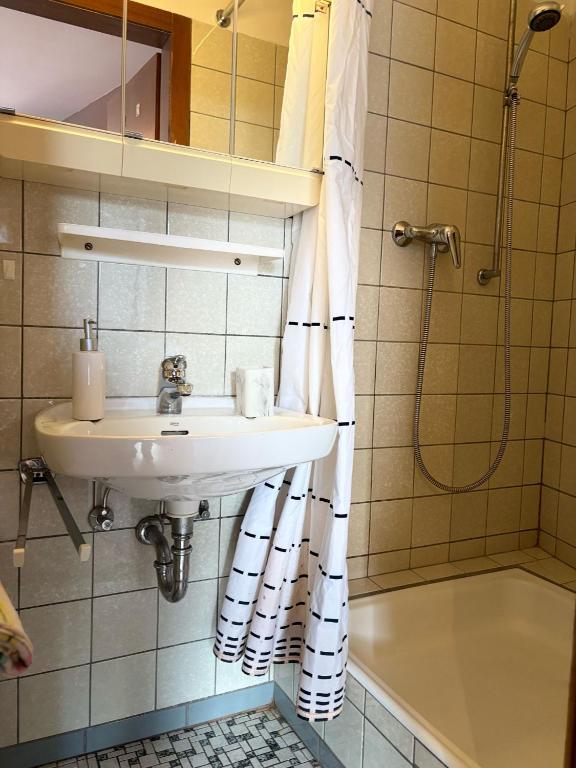 Koupelna v ubytování Gasthof Rhönlust zentrum