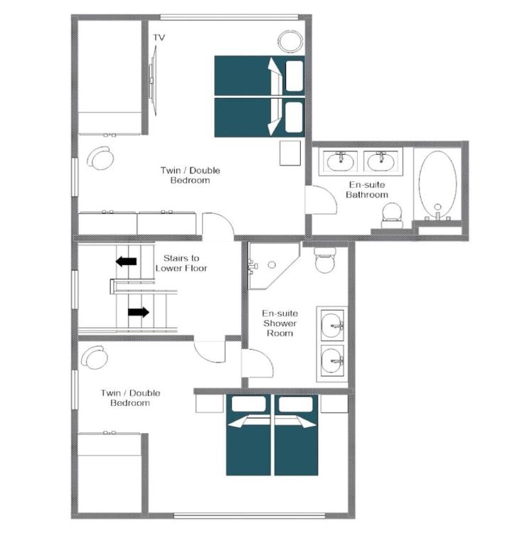 Půdorys ubytování Nevada Duplex Apartment