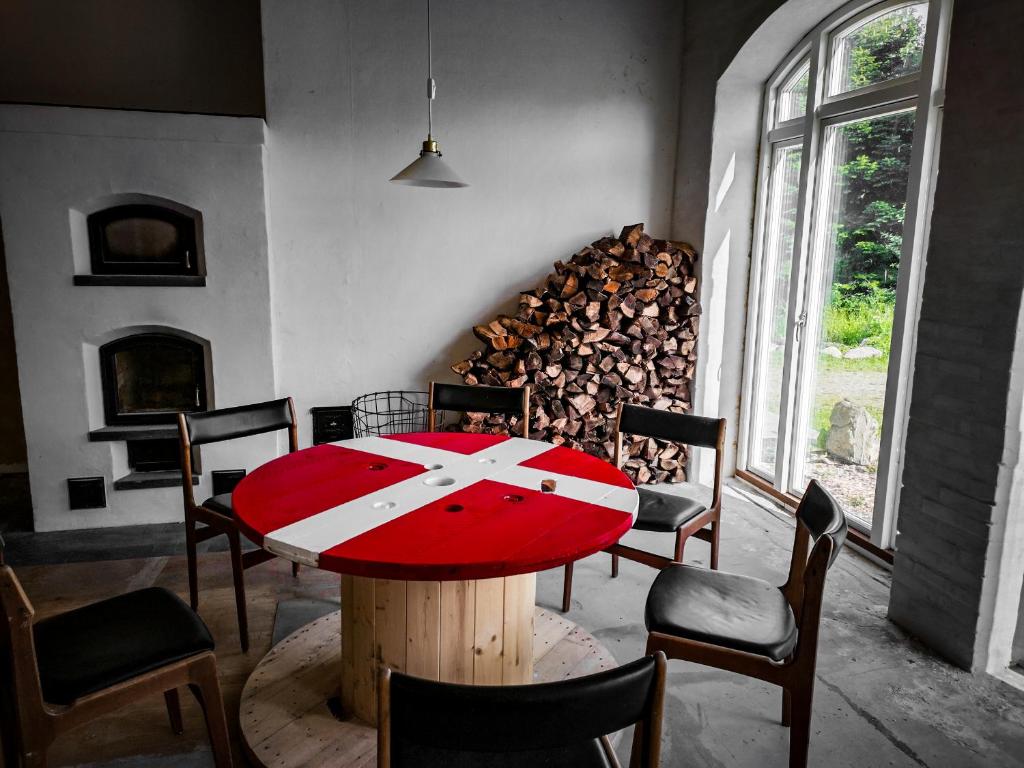 Posezení v ubytování Langeland Glamping
