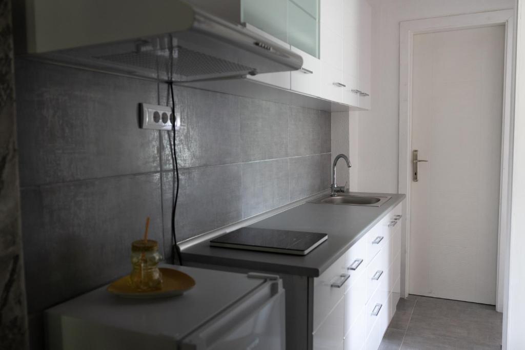 Kuchyň nebo kuchyňský kout v ubytování Apartmani Dejavu na Drini