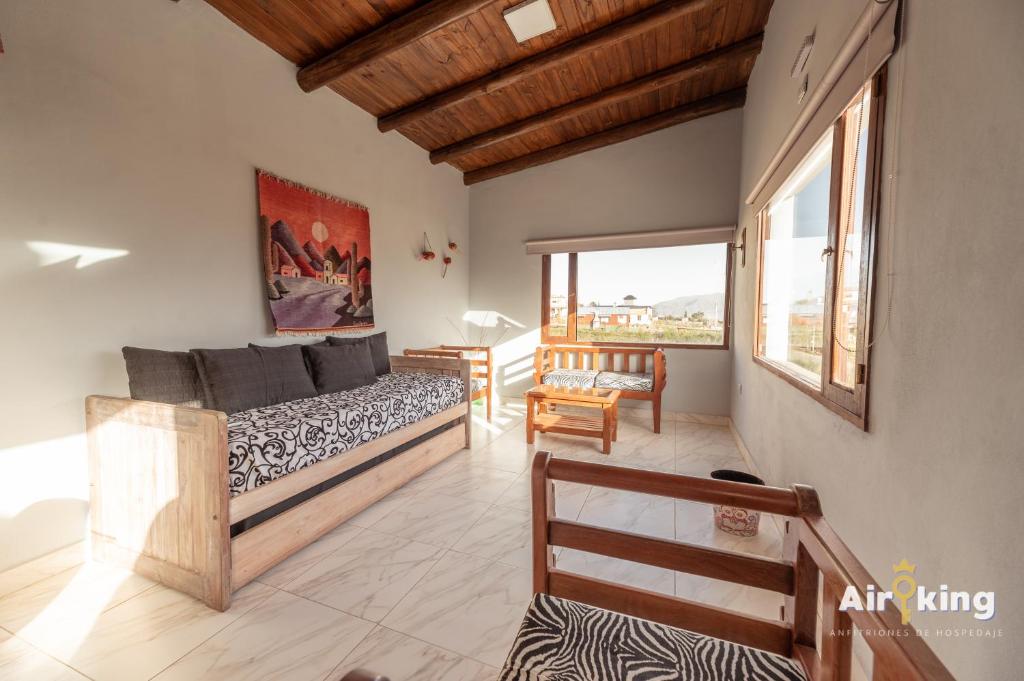 Ένα ή περισσότερα κρεβάτια σε δωμάτιο στο Hermosas vistas panoramicas