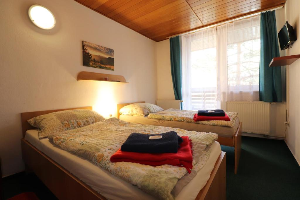 Postel nebo postele na pokoji v ubytování Penzion Tesák-ČERŇAVA