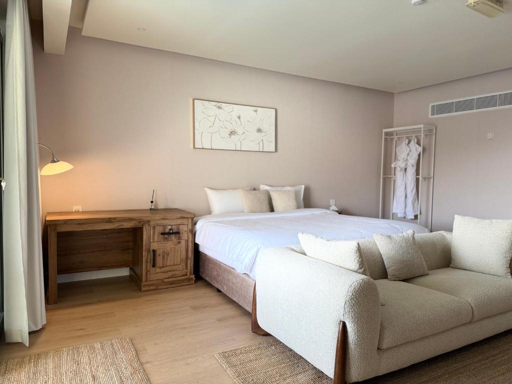 Postel nebo postele na pokoji v ubytování Wadina resort Wadi Bani Khalid