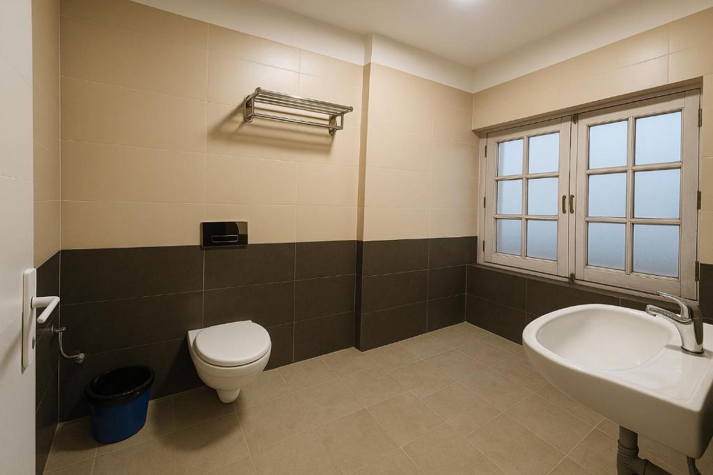 Koupelna v ubytování Hotel Suva