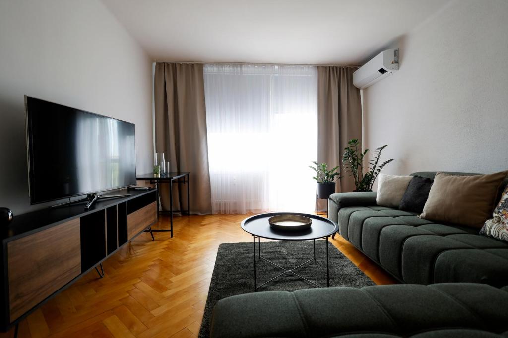 TV a/nebo společenská místnost v ubytování Panorama Residence - Samorin near X-Bionic sphere