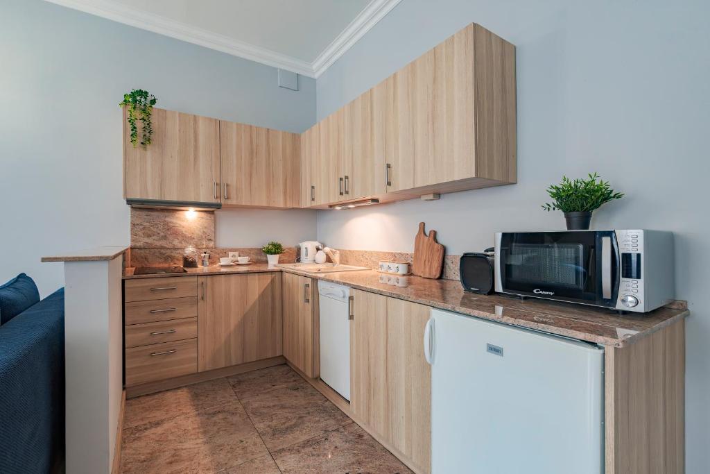 Kuchyňa alebo kuchynka v ubytovaní Amber Apartments