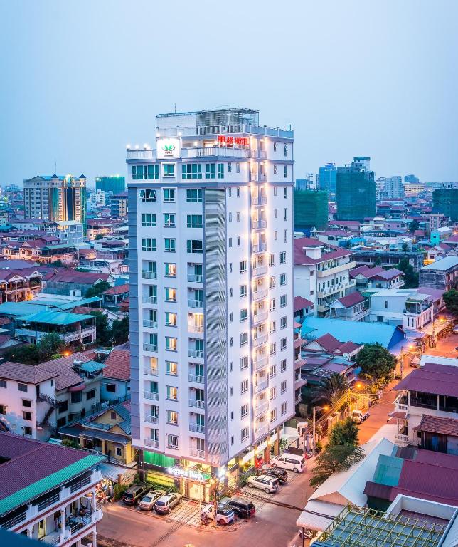 Nespecifikovaný výhled na destinaci Phnompenh nebo výhled na město při pohledu z hotelu