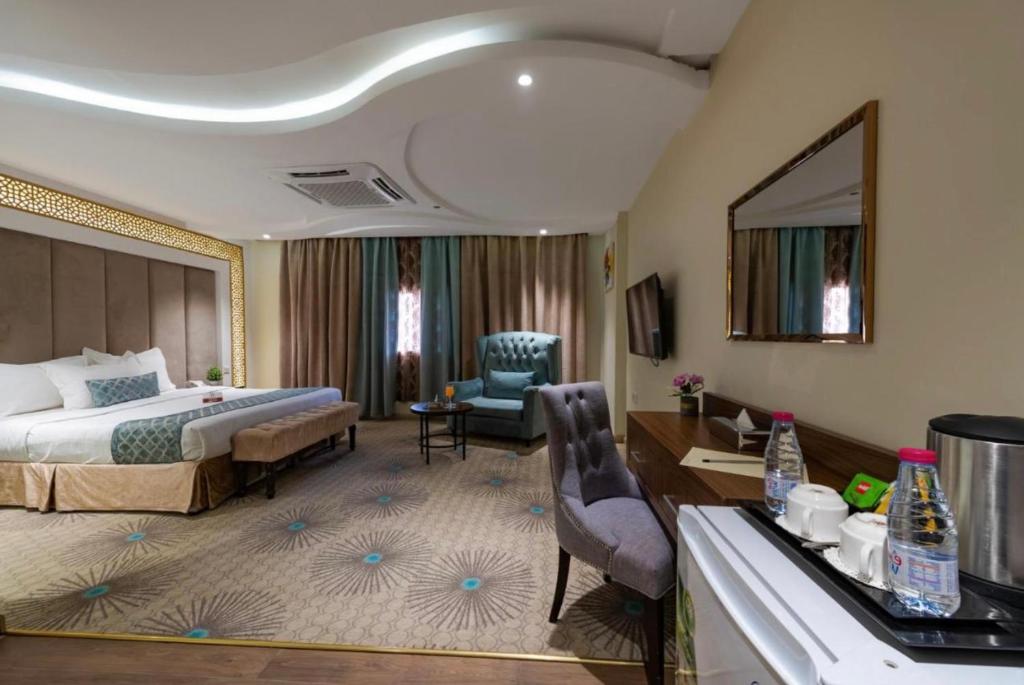 Postel nebo postele na pokoji v ubytování شقق السلامة العائلية - Al Salamh Family Apartments