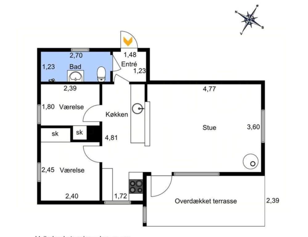 a floor plan of a house at Family Holiday Home With Field Views On Orø in Orø