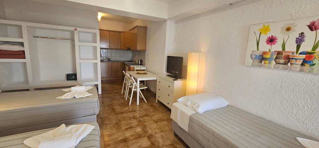 Postel nebo postele na pokoji v ubytování Metaxatos Apartments