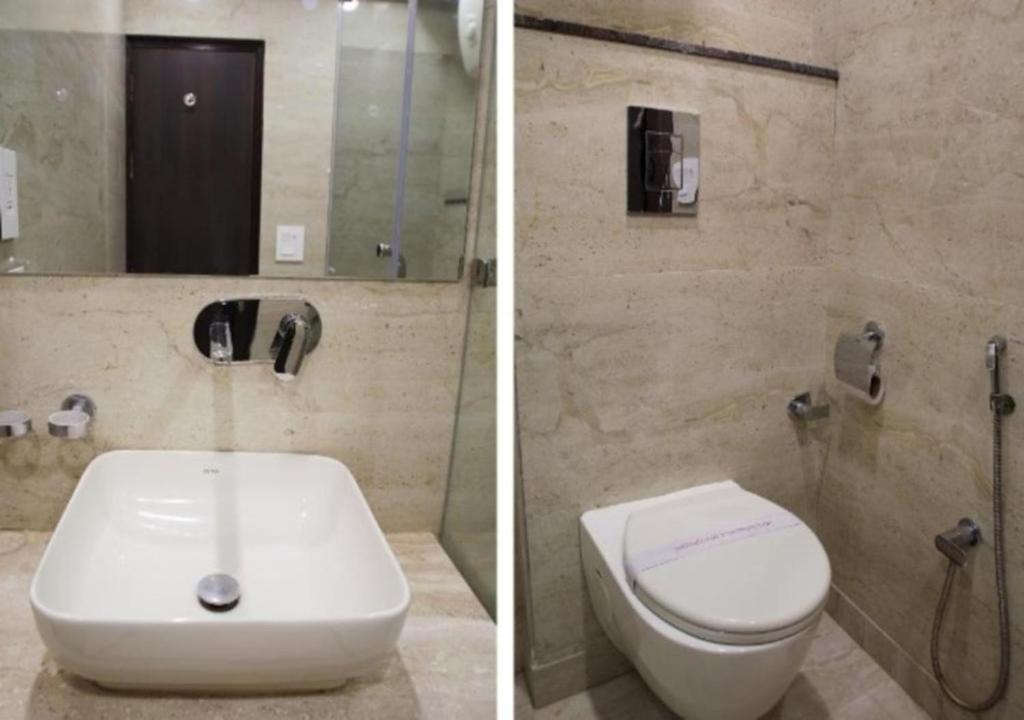 Koupelna v ubytování Hotel Aeron Paharganj
