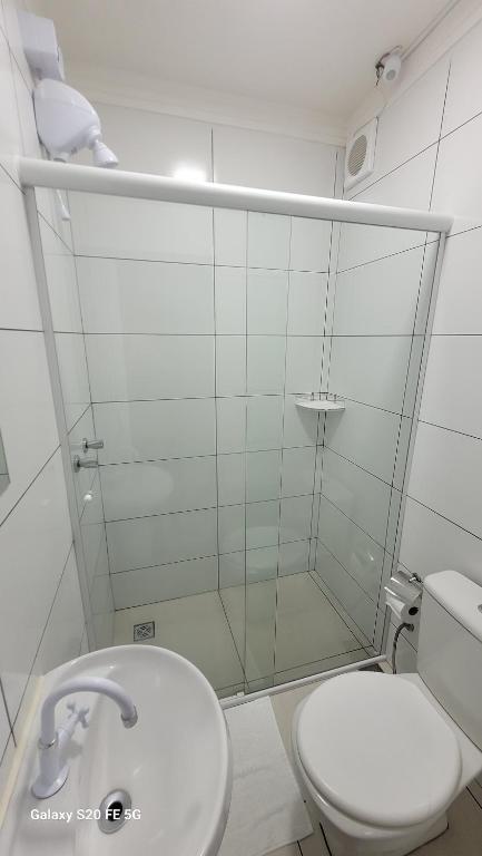 Koupelna v ubytování Hotel Hiperion Maringá