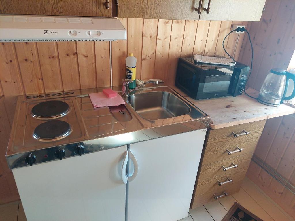 Kuchyň nebo kuchyňský kout v ubytování Vaterfjord Brygge