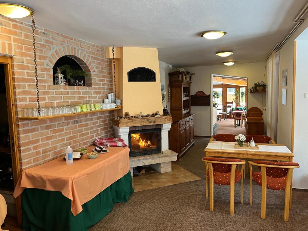 A kitchen or kitchenette at Apartmány Limba