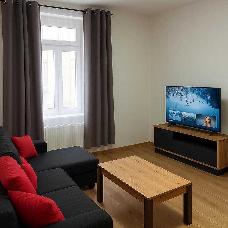 TV a/nebo společenská místnost v ubytování Apartmány Sport
