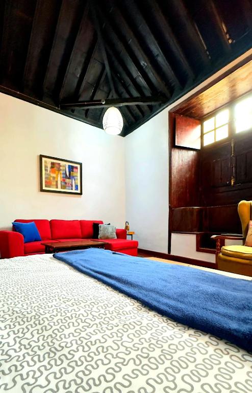 Posteľ alebo postele v izbe v ubytovaní Cozy studio in Garachico of 100 m² with city view