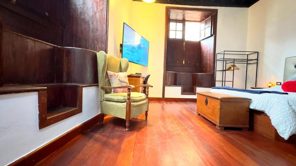 Posteľ alebo postele v izbe v ubytovaní Cozy studio in Garachico of 100 m² with city view