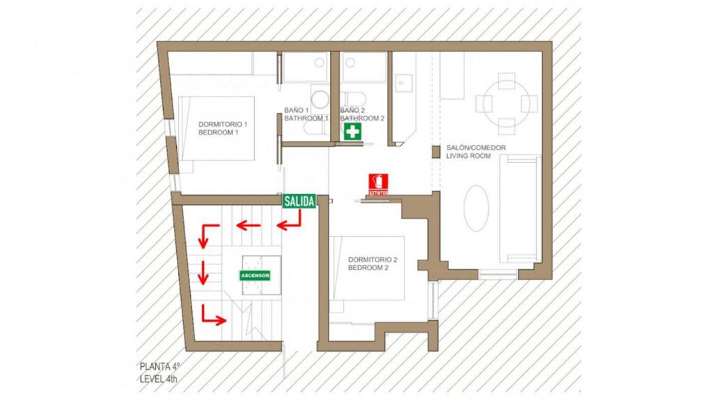 Půdorys ubytování Sophisticated brand new flat