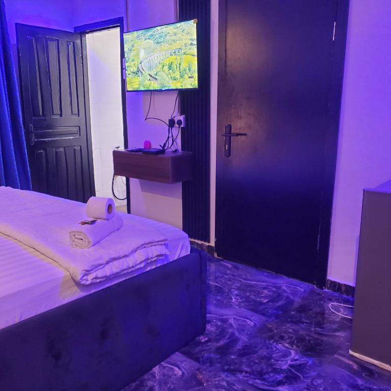 Postel nebo postele na pokoji v ubytování WELTONS Apartment BABA YUSUF