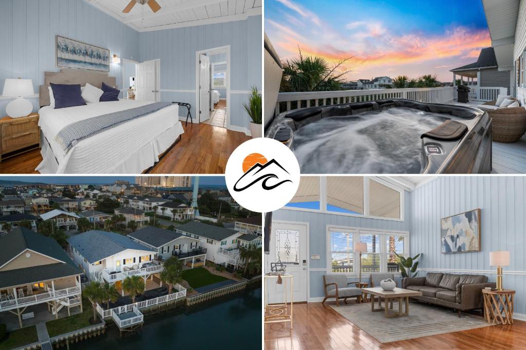 a collage of three pictures of a house at Channel Vibes in Myrtle Beach