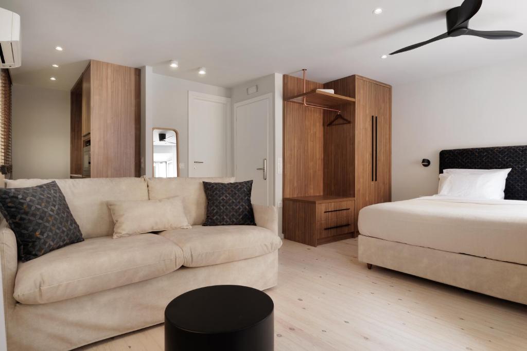 Postel nebo postele na pokoji v ubytování Kampana Corfu in luxury