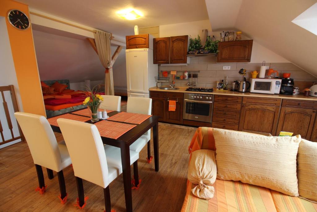 Kuchyň nebo kuchyňský kout v ubytování Orange Loft Apartment