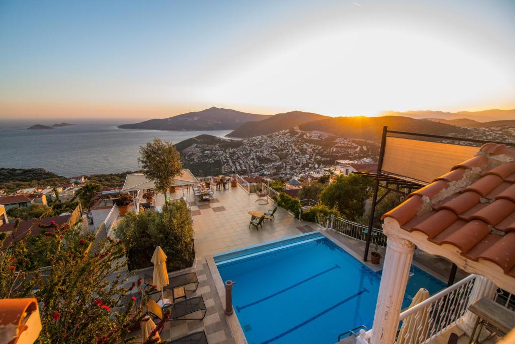 a view of a villa with a swimming pool at Villa Tulip in Kalkan