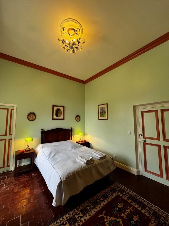 Postel nebo postele na pokoji v ubytování Château de Rousson