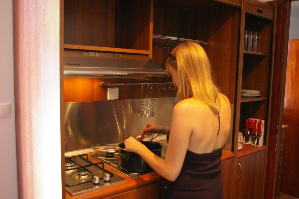 Kuchyň nebo kuchyňský kout v ubytování Bungalow - Camping Apollon