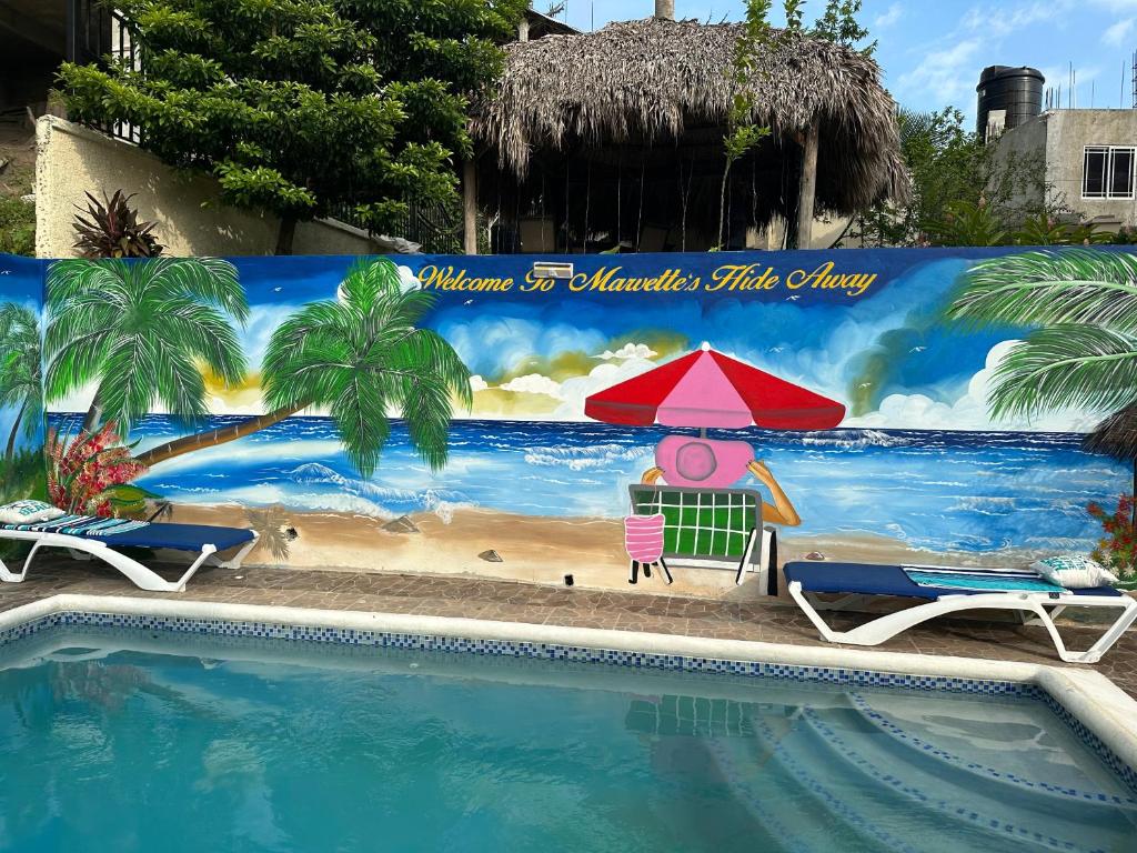 Bazén v ubytování Marvette Ocean view villa nebo v jeho okolí