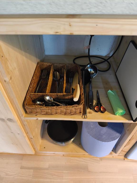 Kuchyň nebo kuchyňský kout v ubytování Private tinyhouse - Blue House