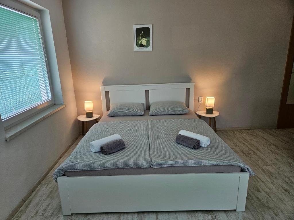 Postel nebo postele na pokoji v ubytování Apartments Domačija Mlaker