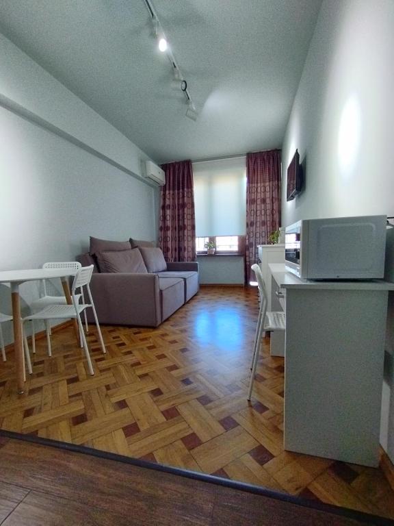 Kuchyň nebo kuchyňský kout v ubytování Davka Apartments
