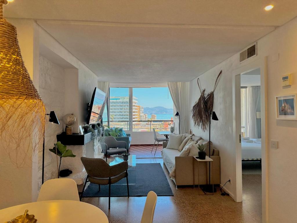 Televízia a/alebo spoločenská miestnosť v ubytovaní Precioso apartamento en La Nogalera - Vista al mar