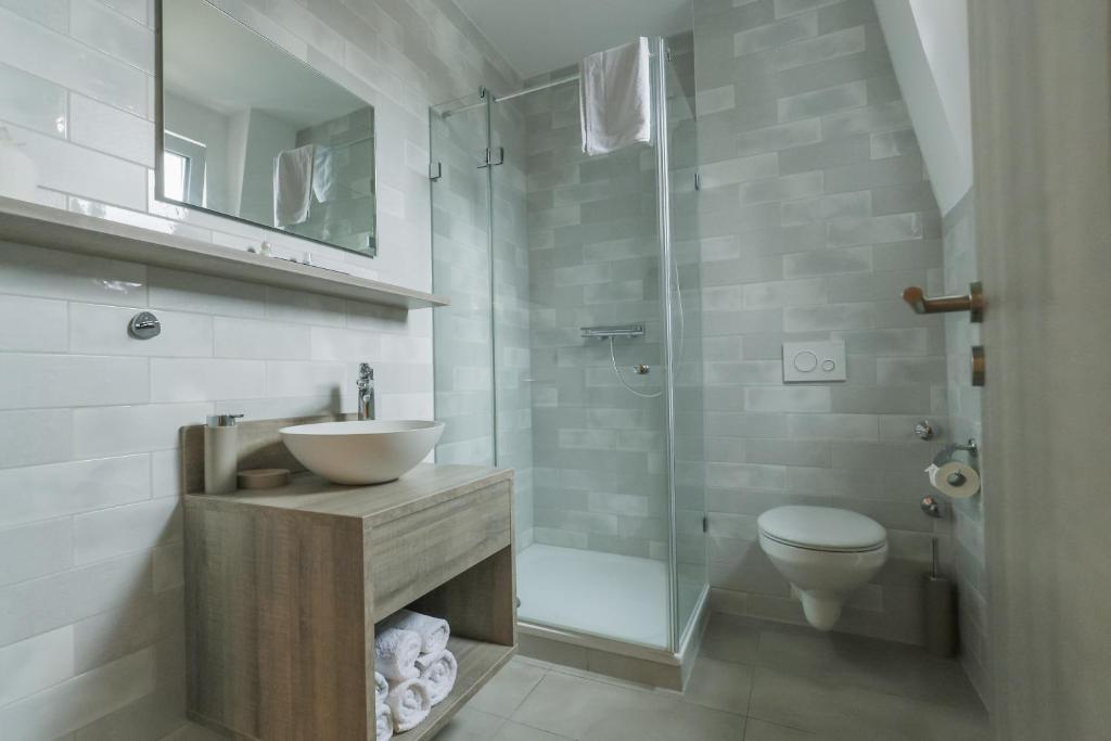 Koupelna v ubytování Liebig-Hotel
