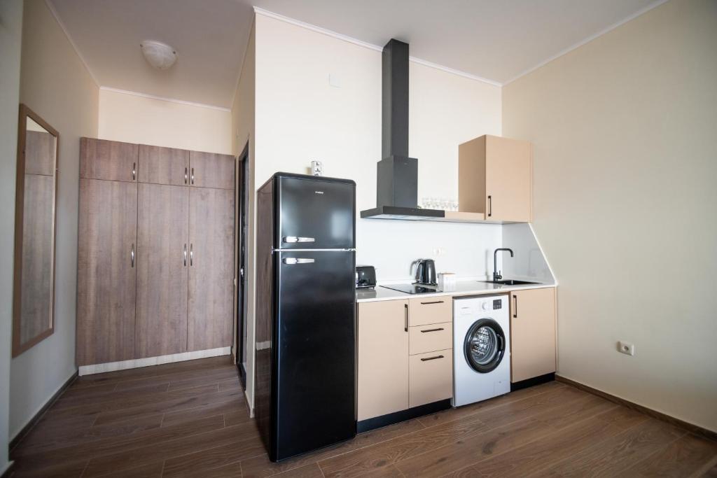 Kuchyň nebo kuchyňský kout v ubytování Hotel Mireosi