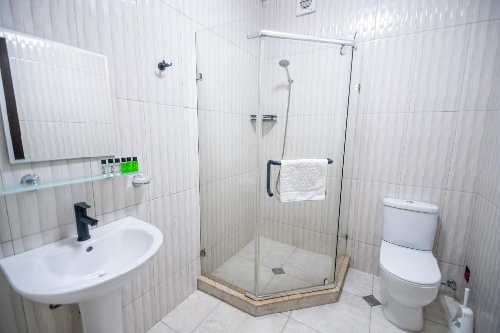 Koupelna v ubytování Hotel Mireosi