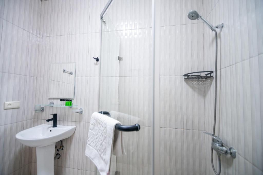 Koupelna v ubytování Hotel Mireosi
