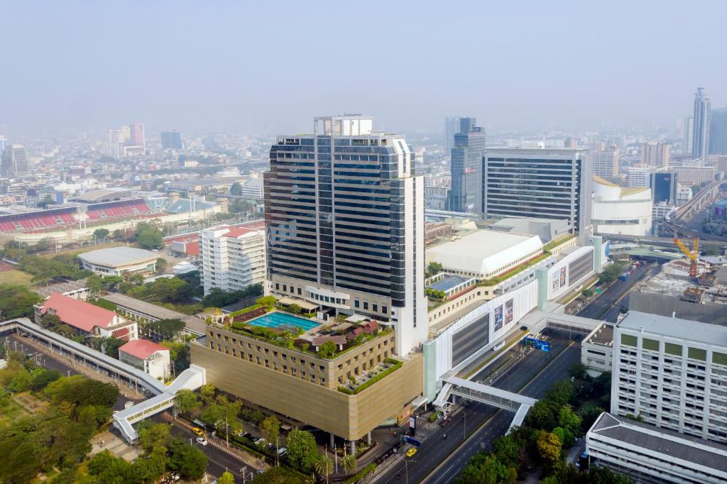 Nespecifikovaný výhled na destinaci Bangkok nebo výhled na město při pohledu z hotelu
