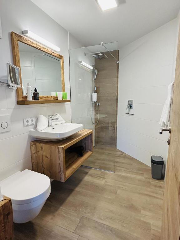 Koupelna v ubytování Mari's Landhaus