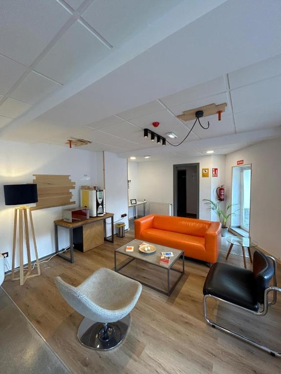 A seating area at Lotila Flats Rio Caudal