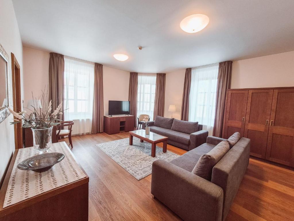 TV a/nebo společenská místnost v ubytování Hotel Mario