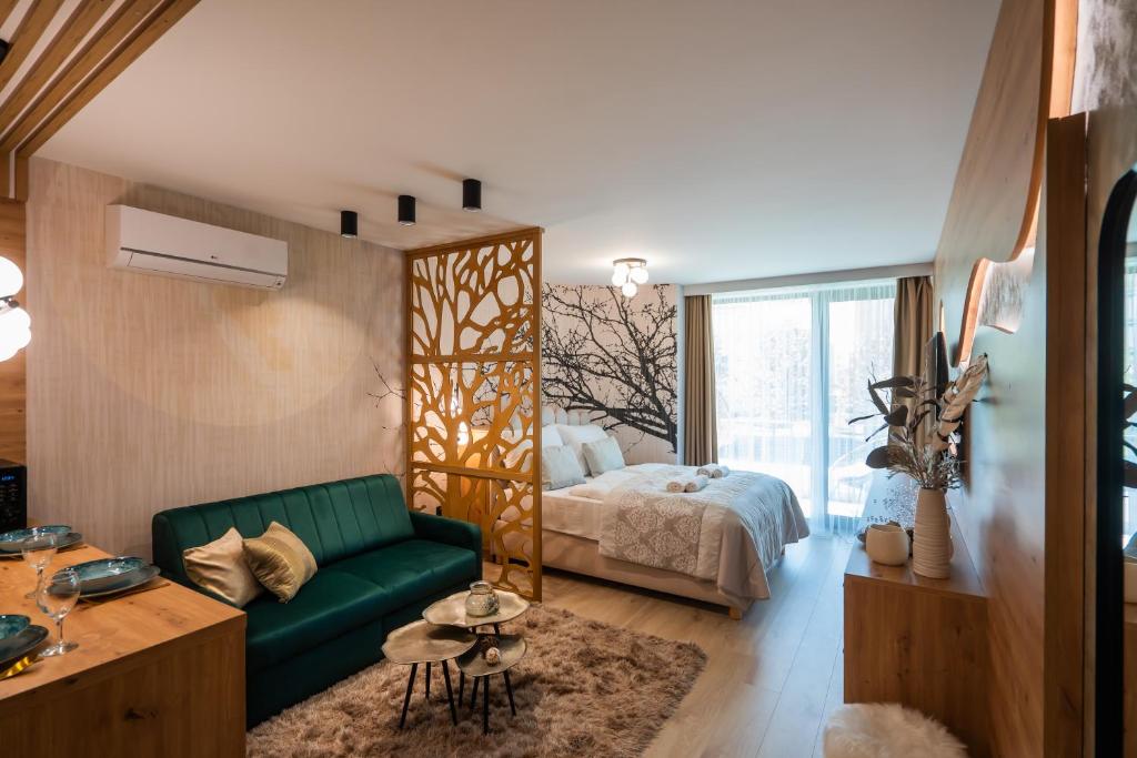 Ένα ή περισσότερα κρεβάτια σε δωμάτιο στο MyFlat Wave Lilien Suite