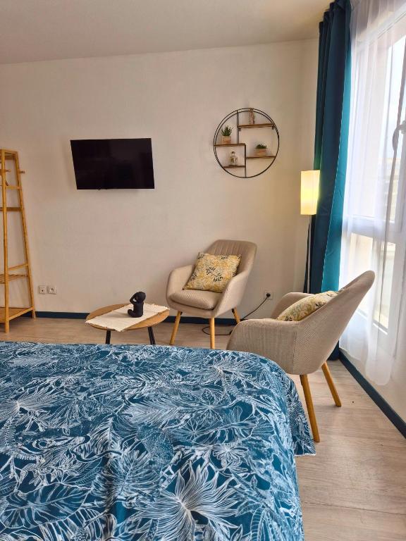 Postel nebo postele na pokoji v ubytování Sérénité - Spacieux - Vue - Equipé