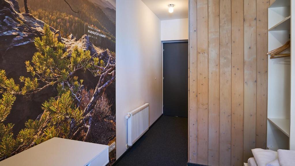 Postel nebo postele na pokoji v ubytování Pivovar Falkenštejn
