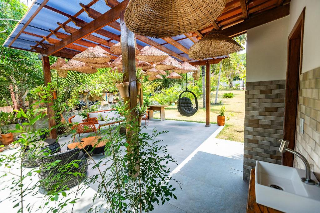 Zahrada ubytování Villa dos Parikas Pousada