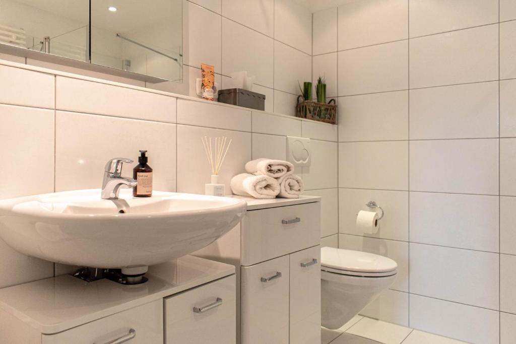 Koupelna v ubytování Ferienwohnung Mare Time 1