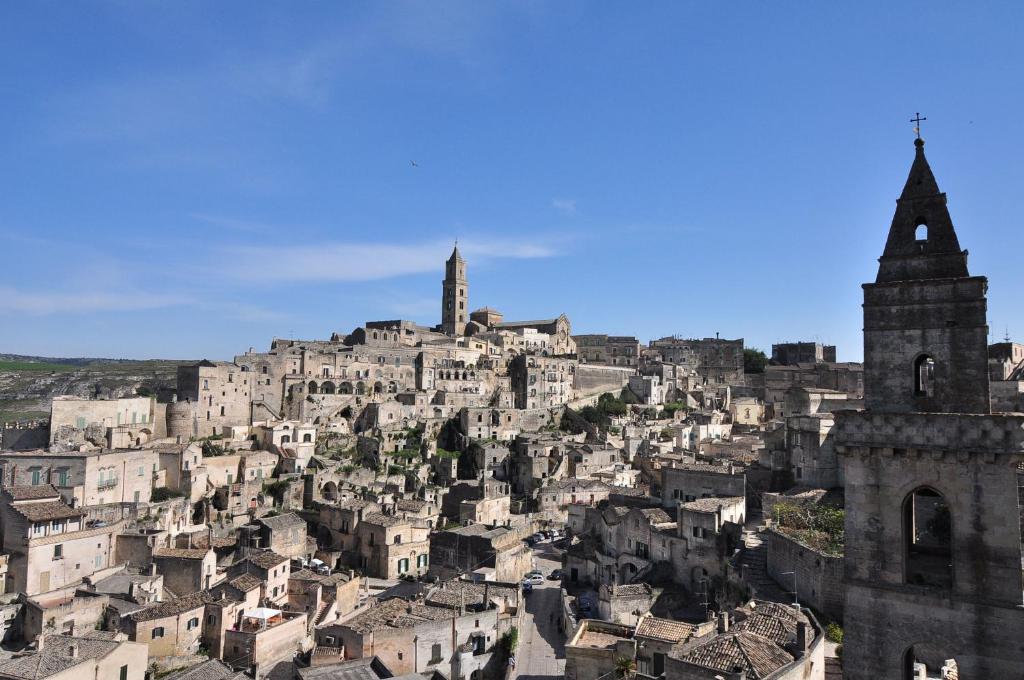 Nespecifikovaný výhled na destinaci Matera nebo výhled na město při pohledu z penzionu