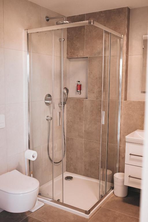 Koupelna v ubytování Apartmány DVĚ BOBULE 2KK