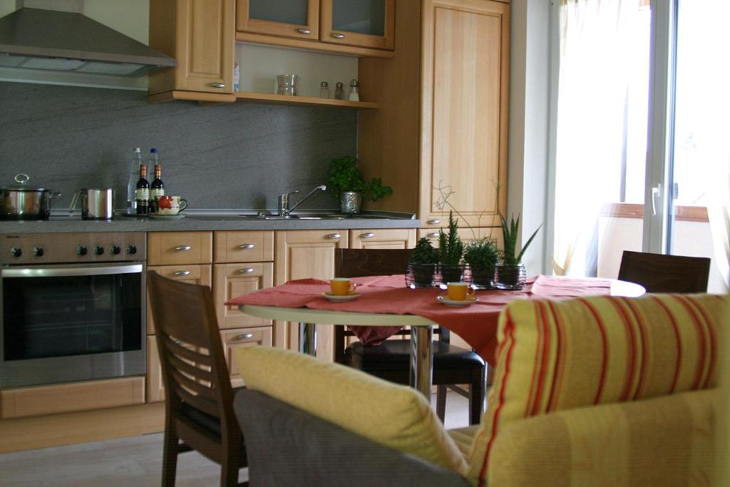 Kuchyň nebo kuchyňský kout v ubytování Hotel Linner